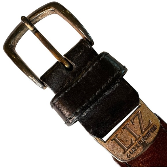 Liz Claiborne Vintage 1995 Brown Leather Classic Belt - Picture 2 of 8
